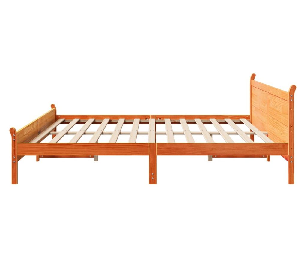 viaszbarna tömör fenyőfa ágy matrac nélkül 180 x 200 cm - 5