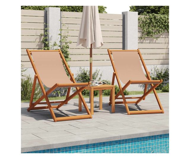 tópszínű tömör eukaliptuszfa és szövet összecsukható strandszék