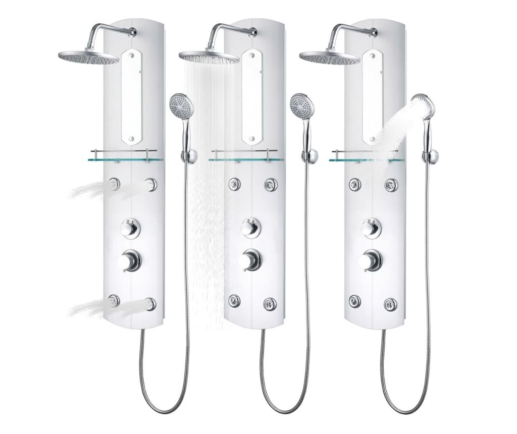 Душ панел, сребрист, 25x43x110 см - 9