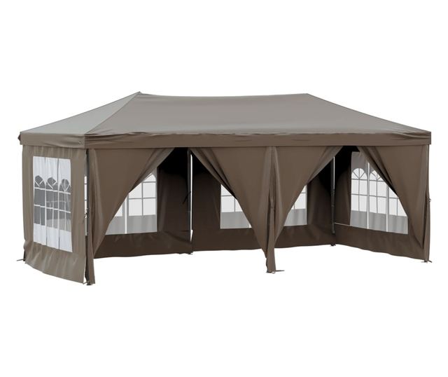 tópszínű összecsukható rendezvénysátor oldalfalakkal 3 x 6 m