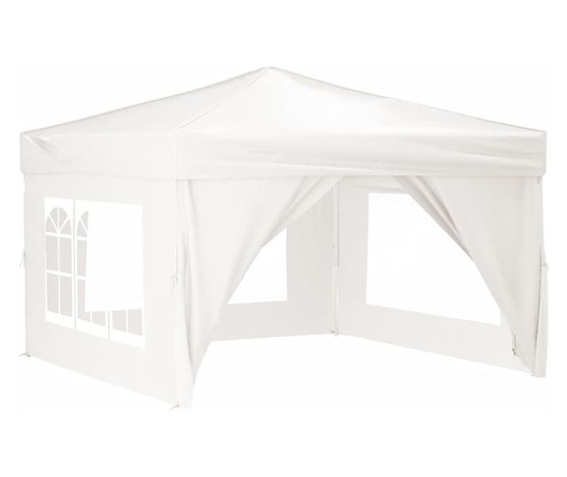 fehér összecsukható rendezvénysátor oldalfalakkal 3x3 m
