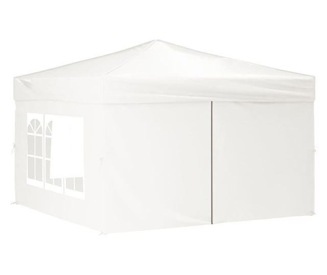 fehér összecsukható rendezvénysátor oldalfalakkal 3x3 m
