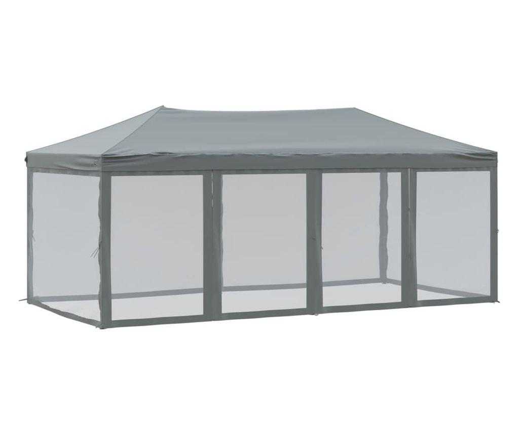 antracitszürke összecsukható partisátor oldalfalakkal 3x6 m - 2