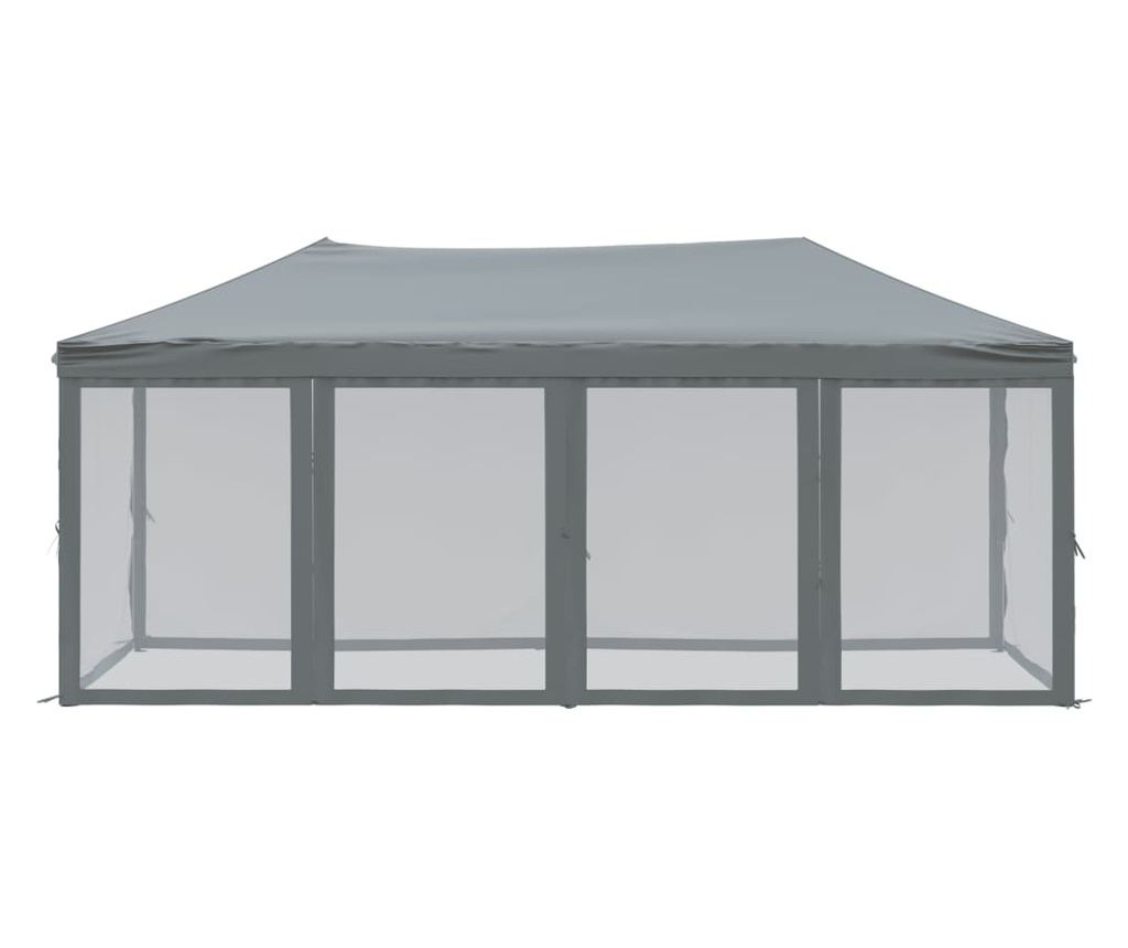 antracitszürke összecsukható partisátor oldalfalakkal 3x6 m - 3