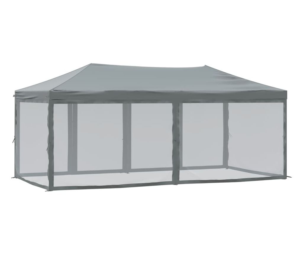 antracitszürke összecsukható partisátor oldalfalakkal 3x6 m - 5