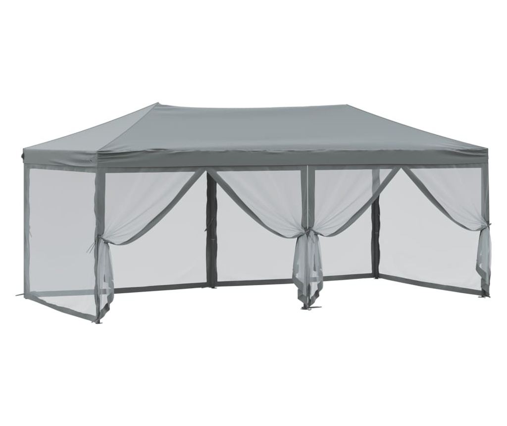 antracitszürke összecsukható partisátor oldalfalakkal 3x6 m - 6