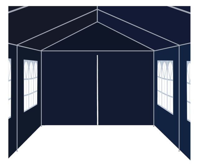 kék kerti pavilon 3 x 12 m