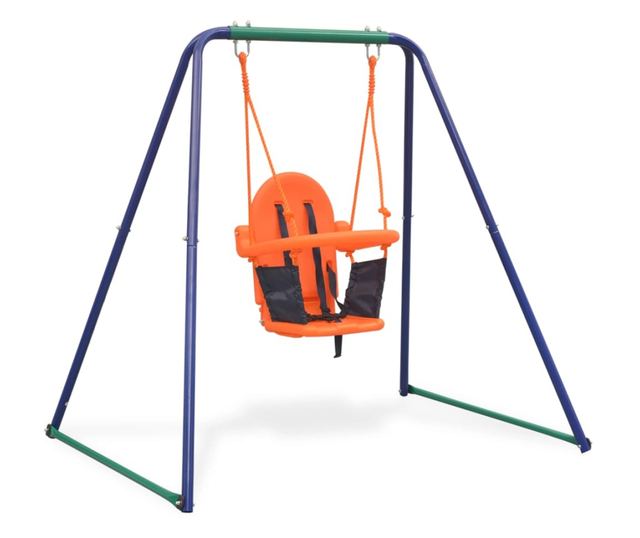 narancssárga 2 az 1-ben egyszemélyes hinta és totyogó hinta