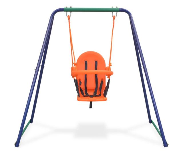 narancssárga 2 az 1-ben egyszemélyes hinta és totyogó hinta