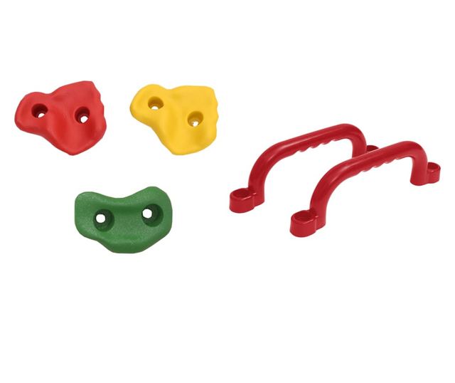 kék PE hinta kötéllétrával és mászókövek