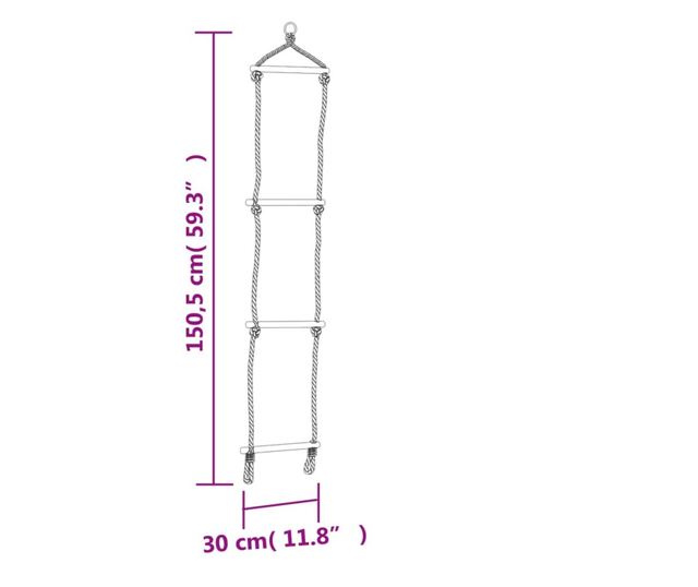 kék PE hinta kötéllétrával és mászókövek
