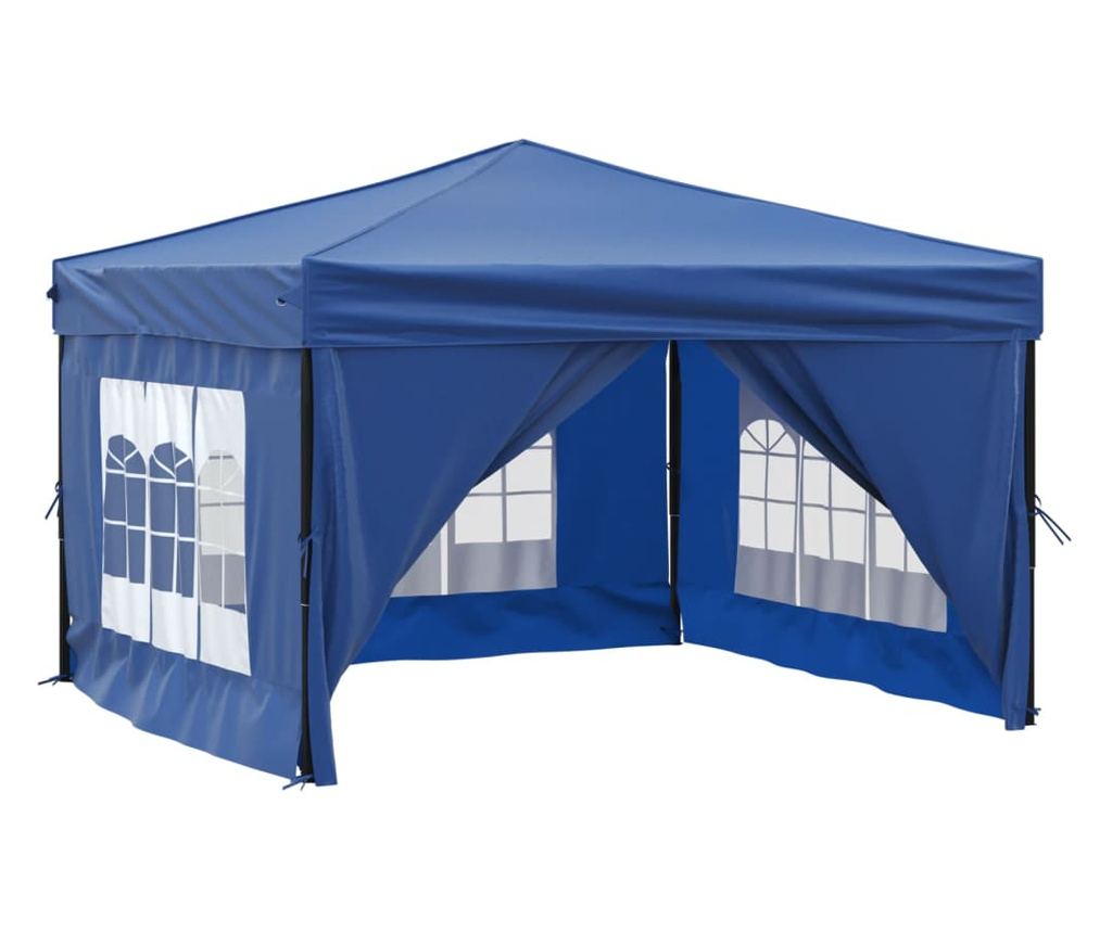 kék összecsukható rendezvénysátor oldalfalakkal 3x3 m - 3