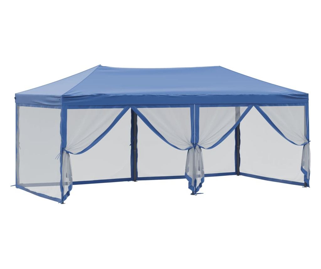 kék összecsukható rendezvénysátor oldalfalakkal 3x6 m - 6