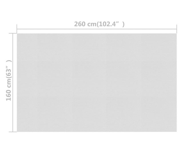 szürke napelemes lebegő PE medencefólia 260 x 160 cm