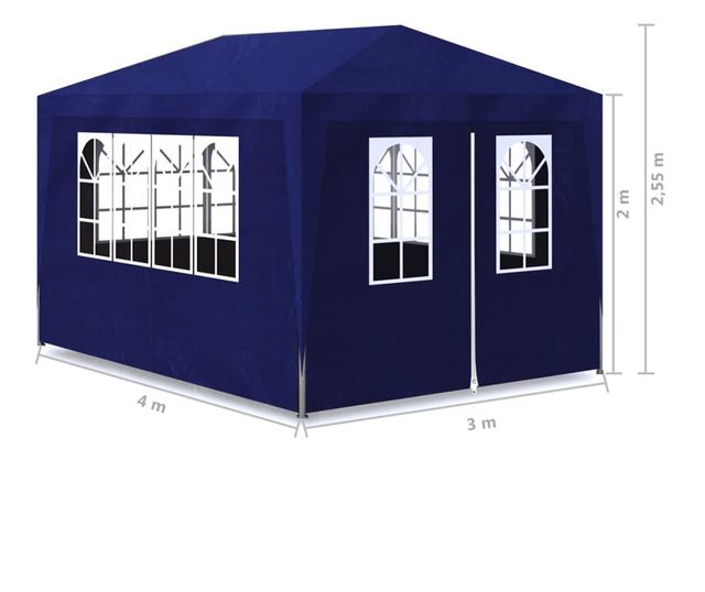 kék partisátor 3 x 4 m