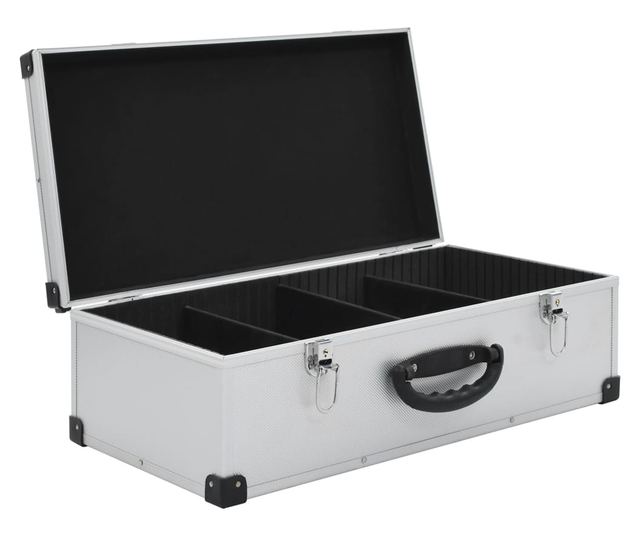 80 db-os ezüstszínű alumínium és ABS CD-tartó