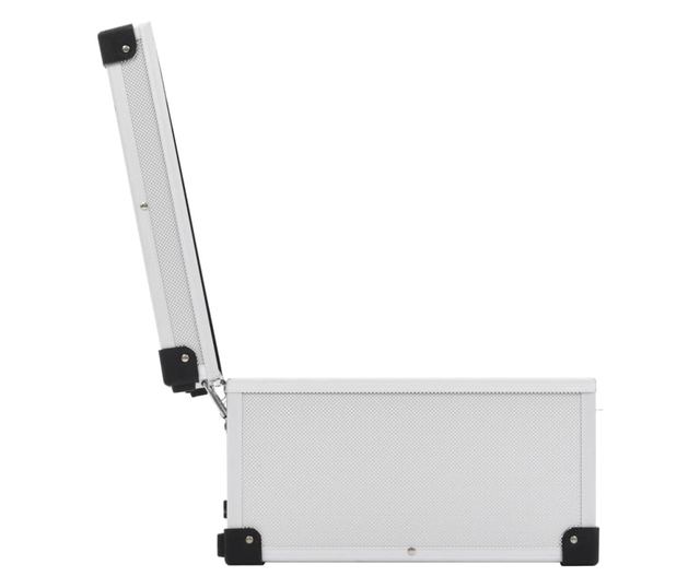 80 db-os ezüstszínű alumínium és ABS CD-tartó