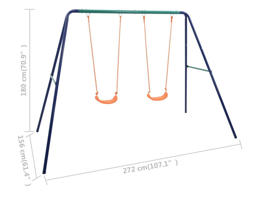 acél hintakészlet 2 db üléssel - 7