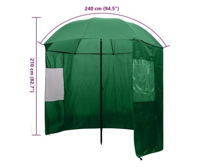 horgászesernyő 240x210 cm zöld