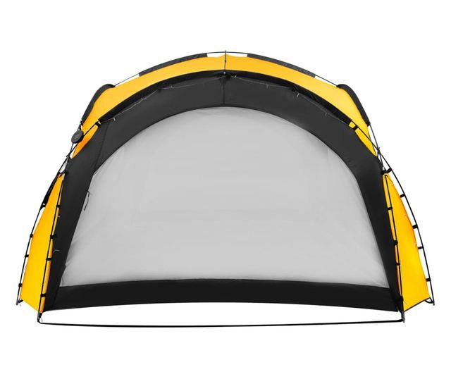 sárga rendezvénysátor LED-del és 4 oldalfallal 3,6x3,6x2,3 m