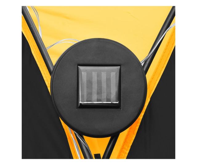 sárga rendezvénysátor LED-del és 4 oldalfallal 3,6x3,6x2,3 m