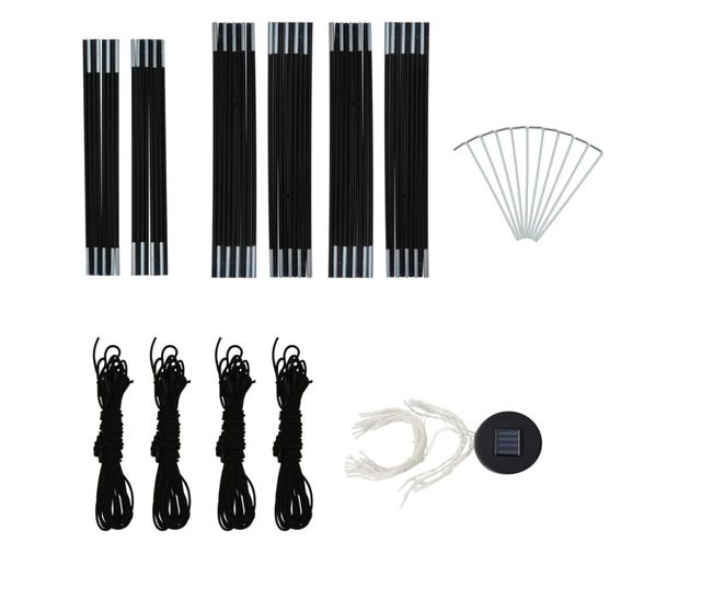 sárga rendezvénysátor LED-del és 4 oldalfallal 3,6x3,6x2,3 m