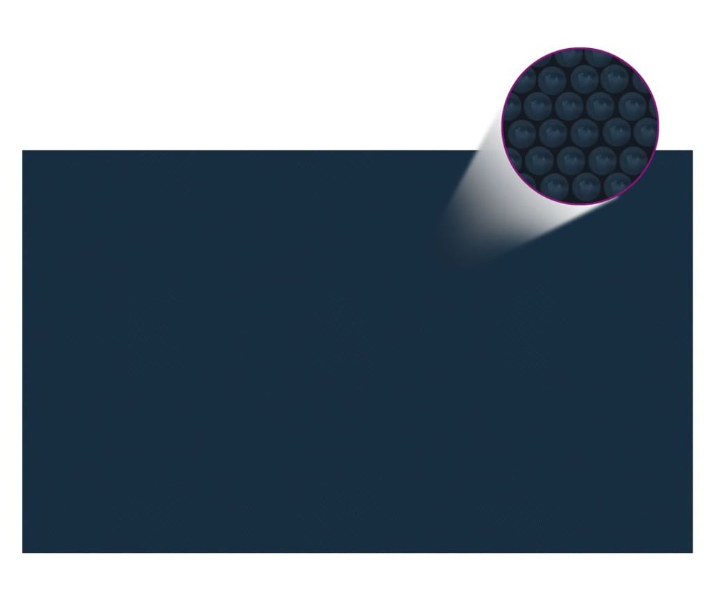 fekete és kék napelemes lebegő PE medencefólia 500 x 300 cm - 2