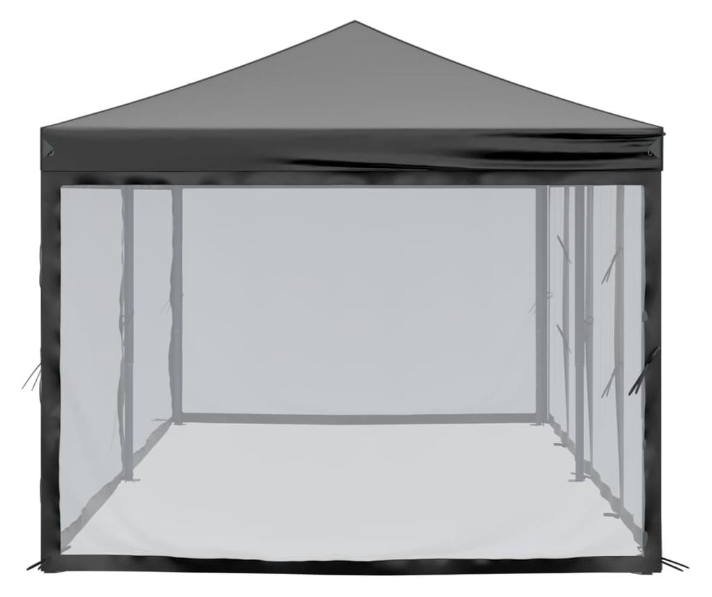 fekete összecsukható rendezvénysátor oldalfalakkal 3x6 m - 4