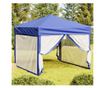 kék összecsukható rendezvénysátor oldalfalakkal 3 x 3 m