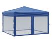kék összecsukható rendezvénysátor oldalfalakkal 3 x 3 m