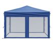 kék összecsukható rendezvénysátor oldalfalakkal 3 x 3 m