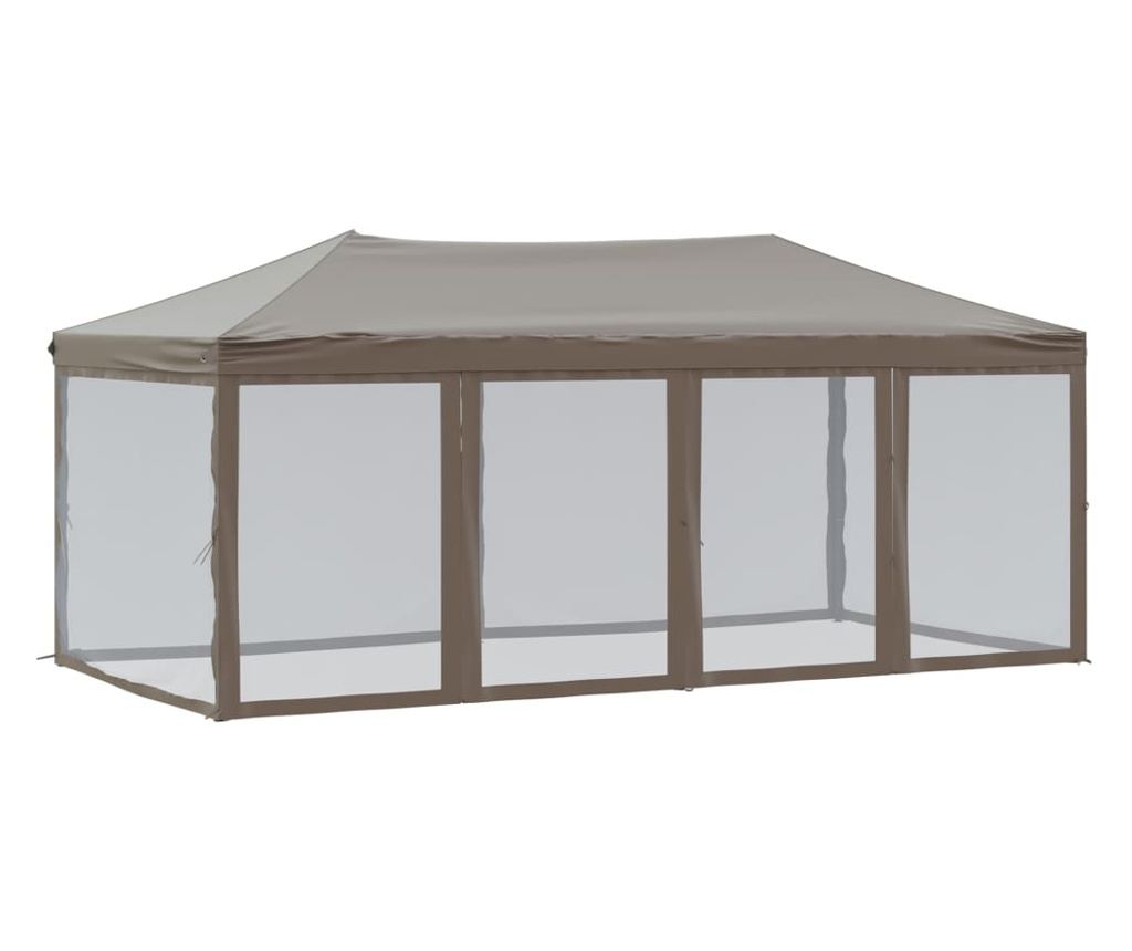 tópszínű összecsukható rendezvénysátor oldalfalakkal 3 x 6 m - 2