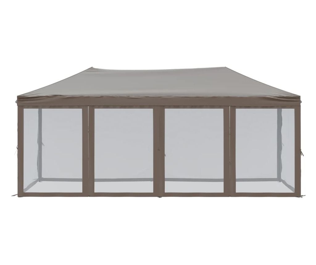 tópszínű összecsukható rendezvénysátor oldalfalakkal 3 x 6 m - 3