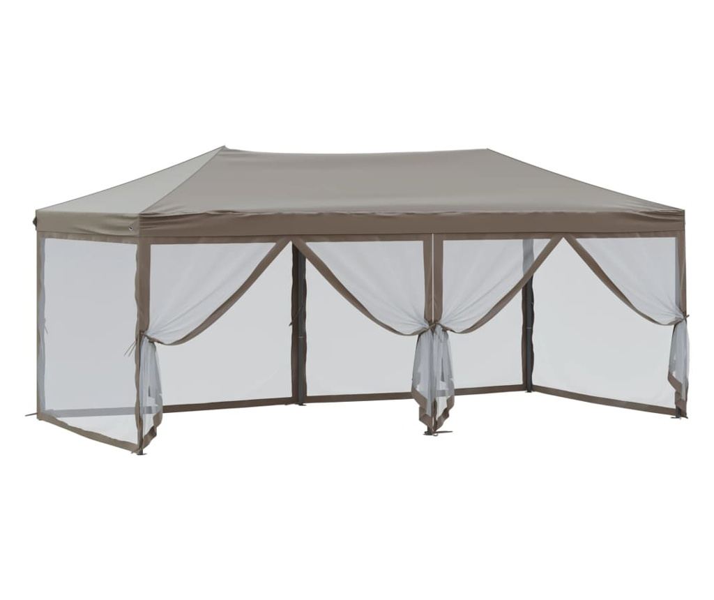 tópszínű összecsukható rendezvénysátor oldalfalakkal 3 x 6 m - 6