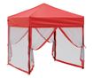 piros összecsukható rendezvénysátor oldalfalakkal 2 x 2 m