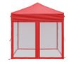 piros összecsukható rendezvénysátor oldalfalakkal 2 x 2 m