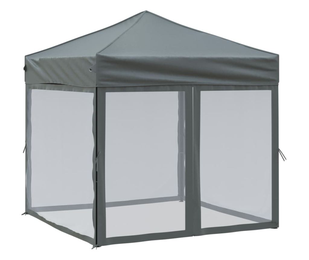 antracitszürke összecsukható partisátor oldalfalakkal 2 x 2 m - 2