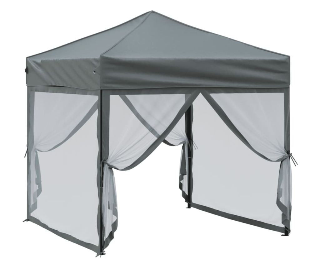 antracitszürke összecsukható partisátor oldalfalakkal 2 x 2 m - 3