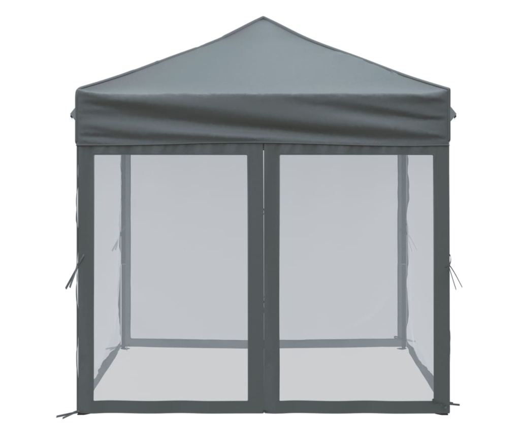 antracitszürke összecsukható partisátor oldalfalakkal 2 x 2 m - 4