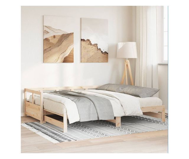 tömör fenyőfa kanapéágy matrac nélkül 90 x 190 cm