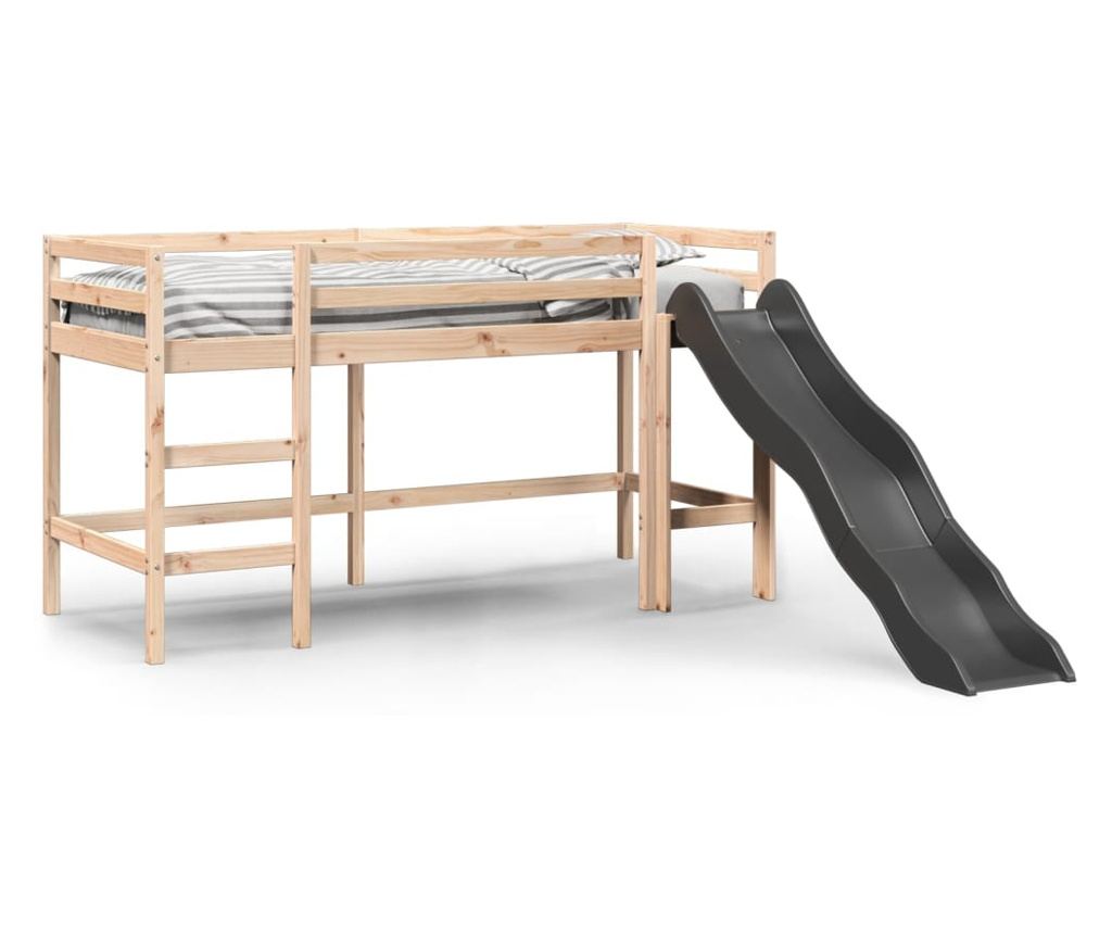 tömör fenyőfa gyerek galériaágy matrac nélkül 80 x 200 cm - 2