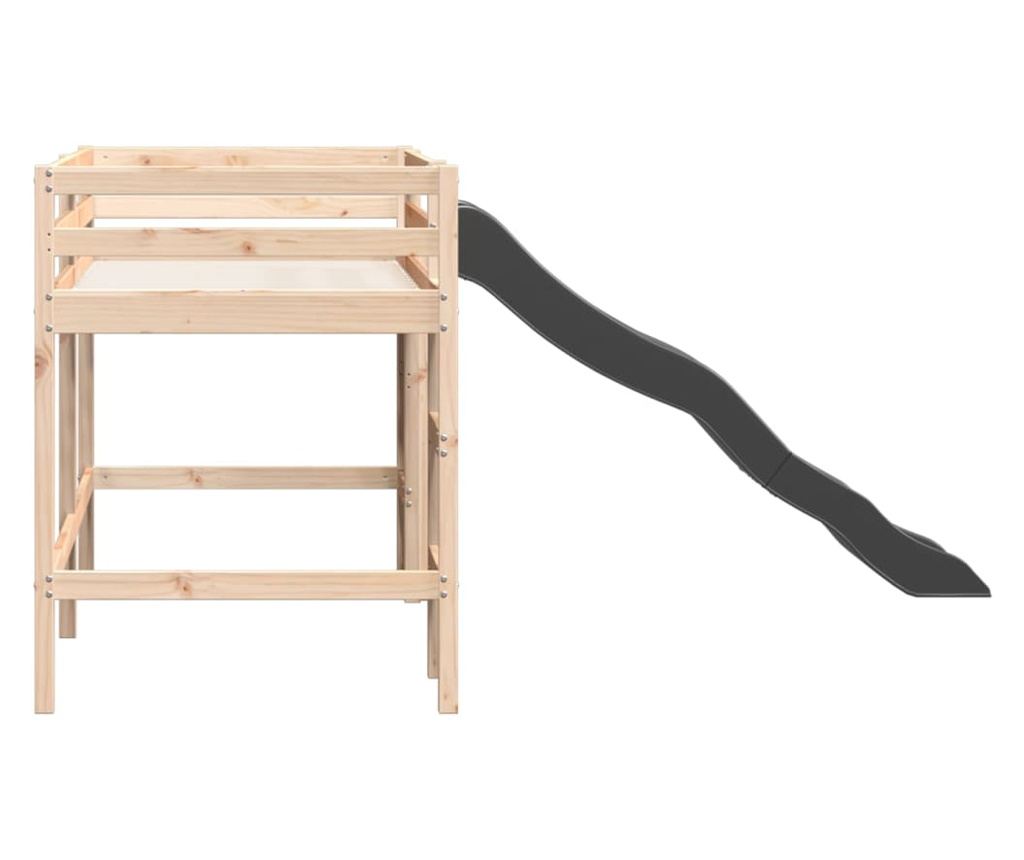 tömör fenyőfa gyerek galériaágy matrac nélkül 80 x 200 cm - 6