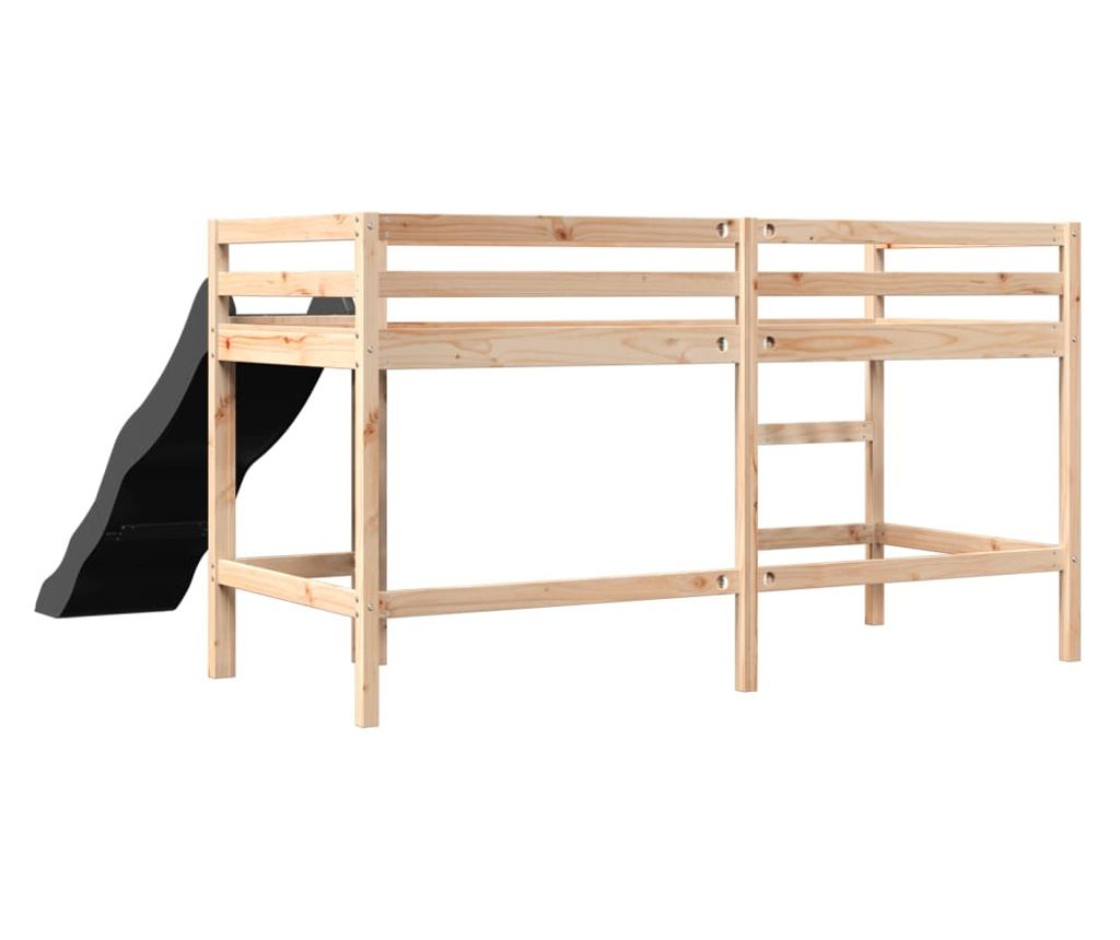 tömör fenyőfa gyerek galériaágy matrac nélkül 80 x 200 cm - 7