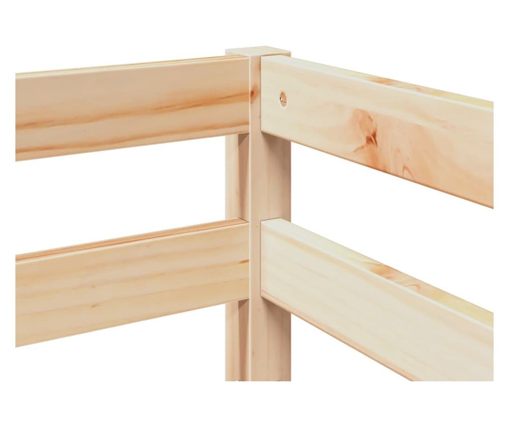 tömör fenyőfa gyerek galériaágy matrac nélkül 80 x 200 cm - 9
