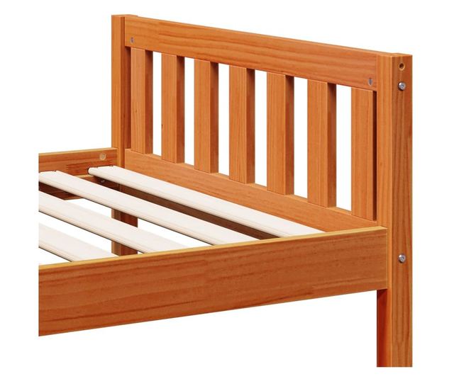 viaszbarna tömör fenyőfa gyerekágy matrac nélkül 75 x 190 cm