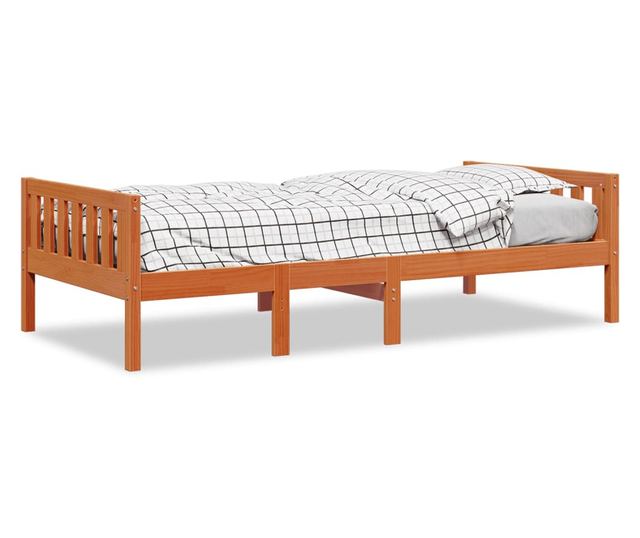 viaszbarna tömör fenyőfa gyerekágy matrac nélkül 75 x 190 cm