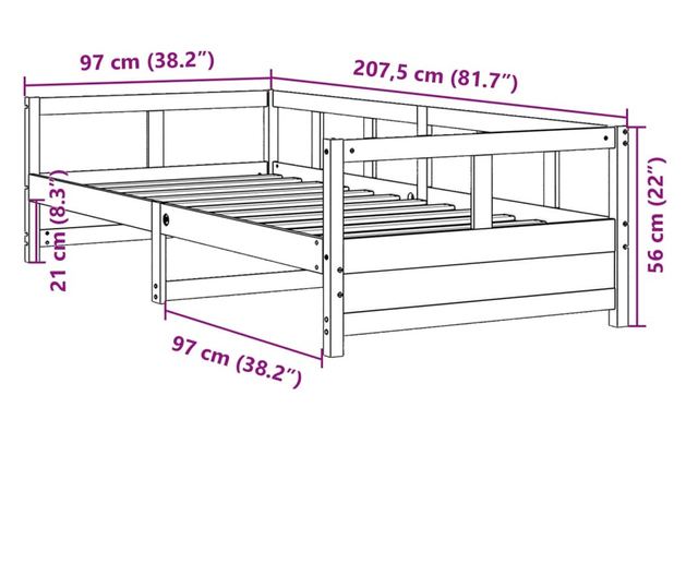 fehér tömör fenyőfa kanapéágy matrac nélkül 90 x 200 cm