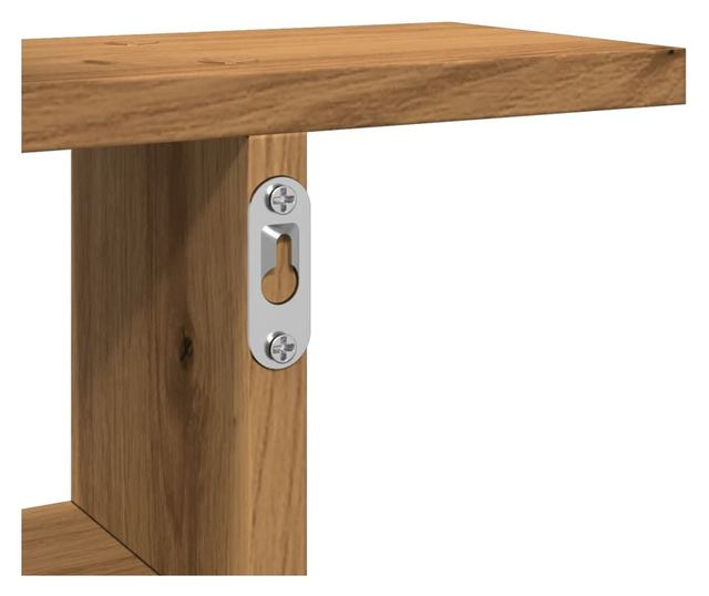 2 db kézműves tölgy színű szerelt fa fali polc 50 x 12 x 50 cm