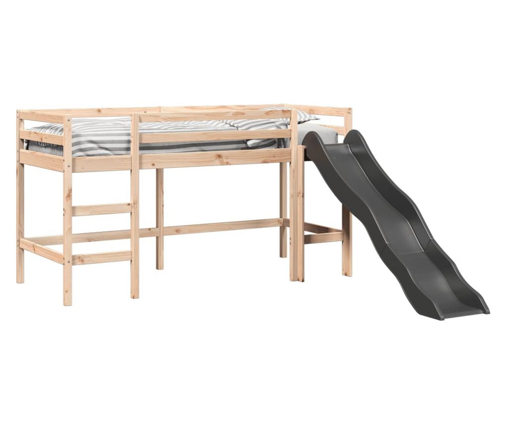 tömör fenyőfa gyerek galériaágy matrac nélkül 80 x 200 cm - 4