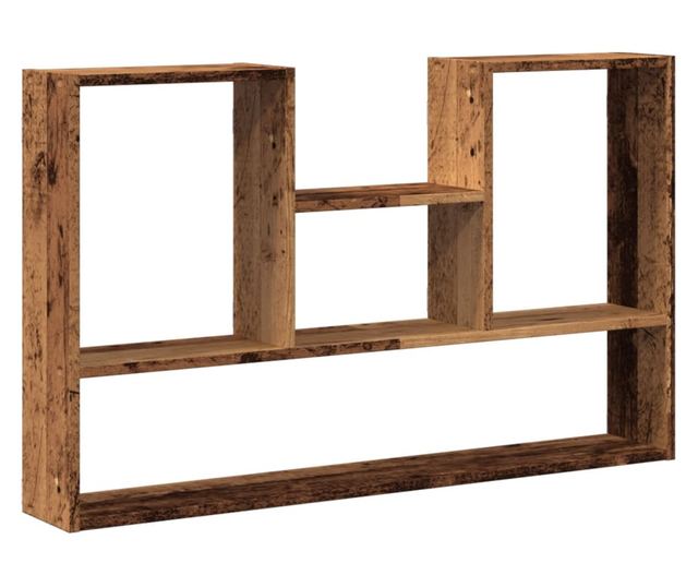 antik fa színű szerelt fa fali polc 99 x 15 x 60 cm